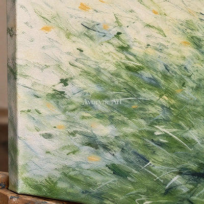 Aster Patina: Green Gesture Art — detail easel