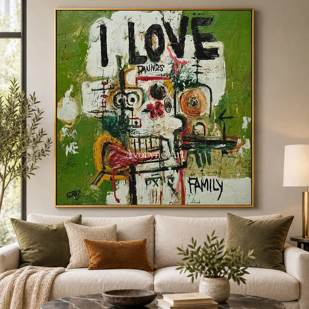 Kinship in Marks: Green Graffiti Figure Wall Art — living gold