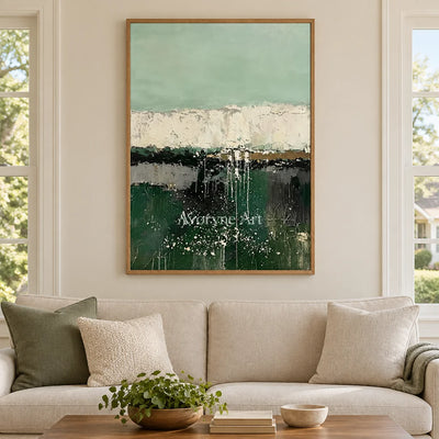 Aster Fissure: Green Layered Abstract — villa wood