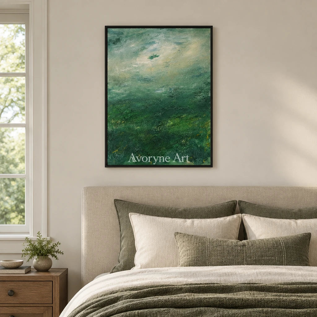 Aster Reverie: Green Meadow Art — bedroom black