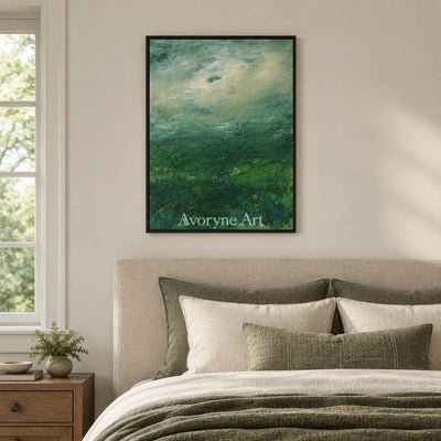 Aster Reverie: Green Meadow Art — bedroom black