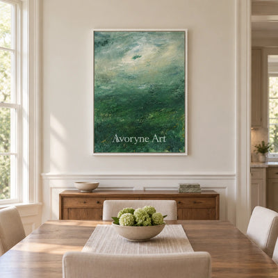 Aster Reverie: Green Meadow Art — dining white