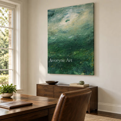 Aster Reverie: Green Meadow Art — office frameless