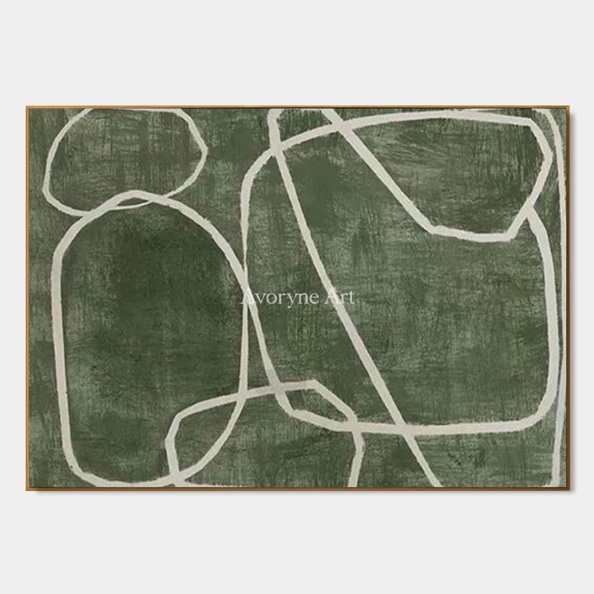 Verdant Loops: Green Minimalist Abstract Wall Art — primary