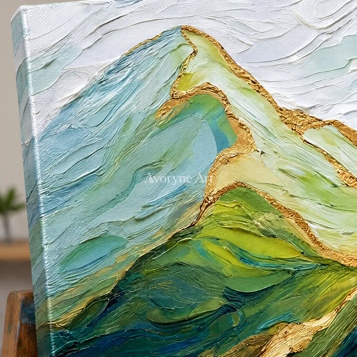 Aster Flax: Green Mountain Texture — detail easel