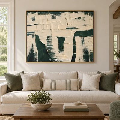 Verdant Blocks: Green Neutral Textured Art Wall Art — living gold