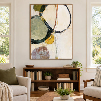Ivory Winding Echo: Green Organic Abstract — villa wood