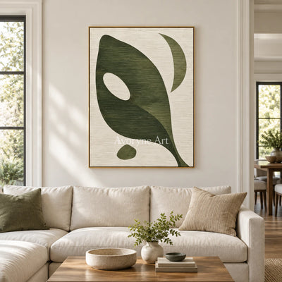 Olive Aperture: Green Organic Abstract Wall Art — living gold