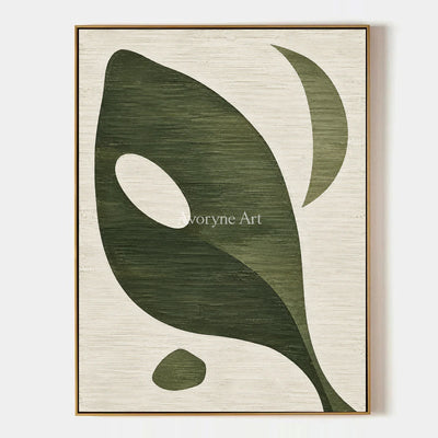 Olive Aperture: Green Organic Abstract Wall Art — primary