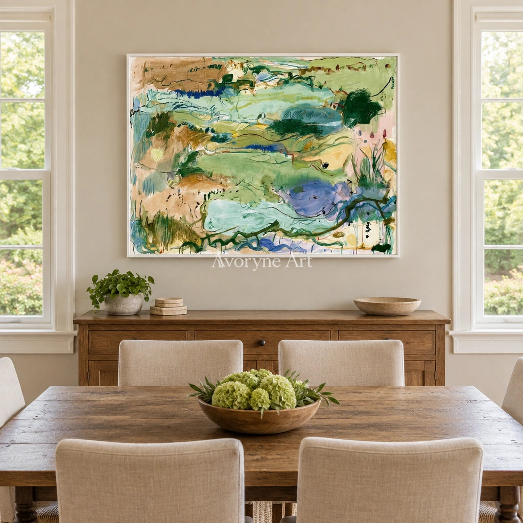 Ivory Open Trace: Green Organic Gesture — dining white