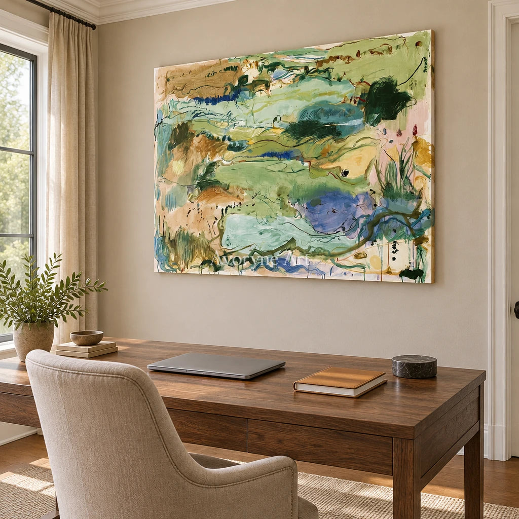 Ivory Open Trace: Green Organic Gesture — office frameless