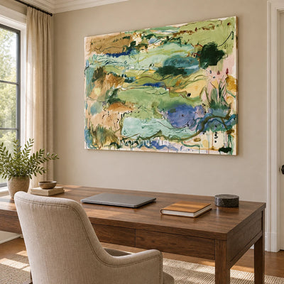 Ivory Open Trace: Green Organic Gesture — office frameless