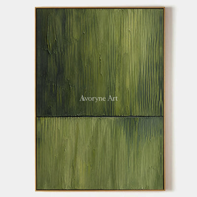 Verdant Divide: Green Textured Abstract Wall Art — primary