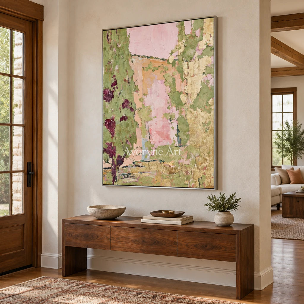 Ivory Painted Reverie: Green Village Art — entry silver