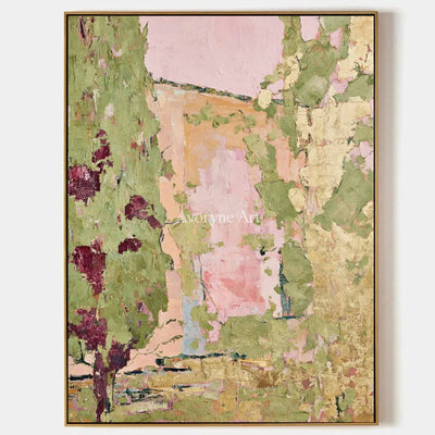 Ivory Painted Reverie: Green Village Art — primary
