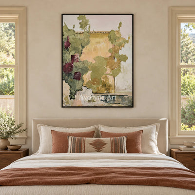 Ivory Painted Verse: Green Village Art — bedroom black