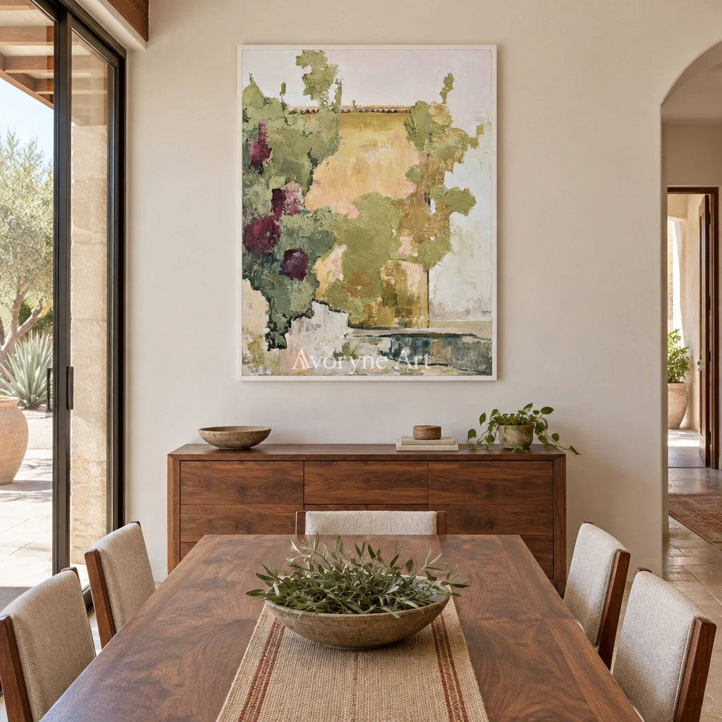 Ivory Painted Verse: Green Village Art — dining white