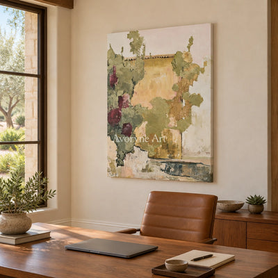 Ivory Painted Verse: Green Village Art — office frameless