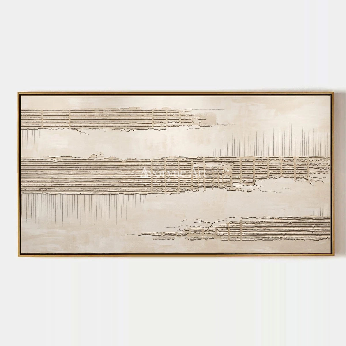 Amber Reverie, hand-painted grooved texture wall art by Clara Whitmore