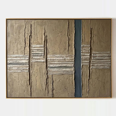 Amber Mosaic, hand-painted grooved texture wall art by Clara Whitmore