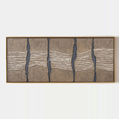 Amber Memory, hand-painted grooved texture wall art by Clara Whitmore