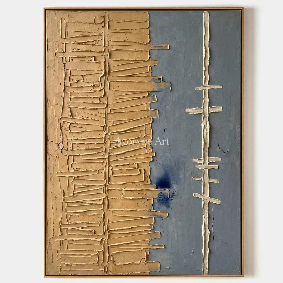 Amber Trace, hand-painted grooved texture wall art by Clara Whitmore