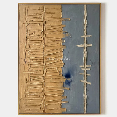 Amber Trace, hand-painted grooved texture wall art by Clara Whitmore