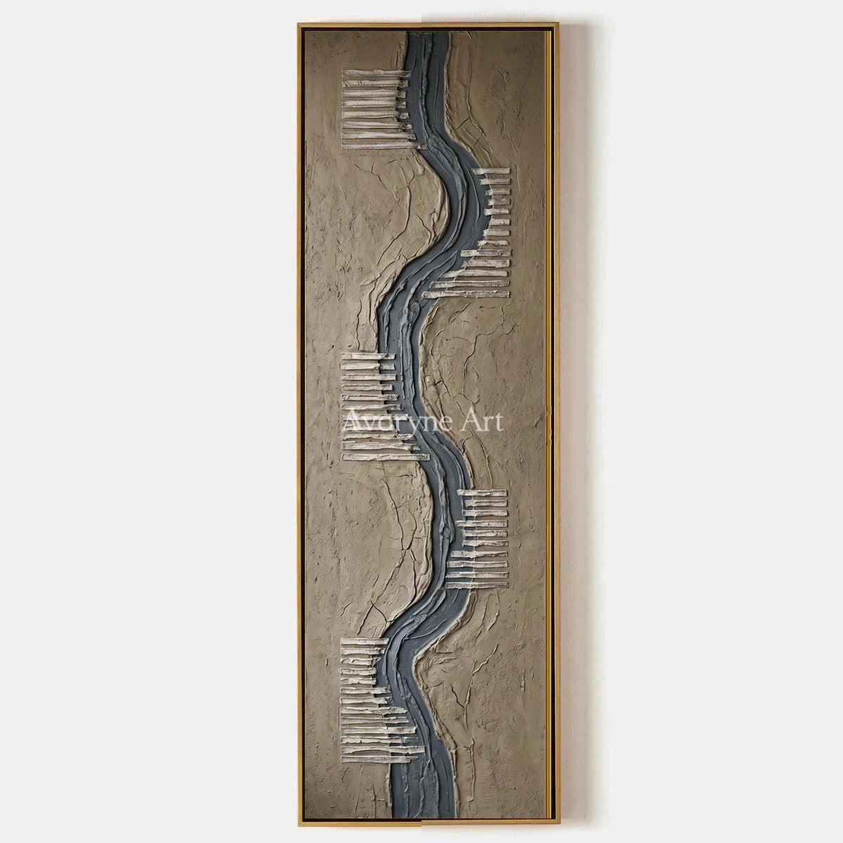 Amber Story, hand-painted grooved texture wall art by Clara Whitmore