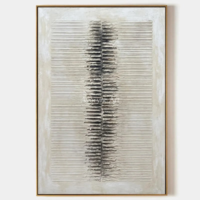 Amber Dialogue, hand-painted grooved texture wall art by Clara Whitmore