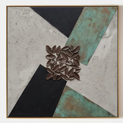 Soft Horizon, hand-painted grooved texture wall art by Clara Whitmore