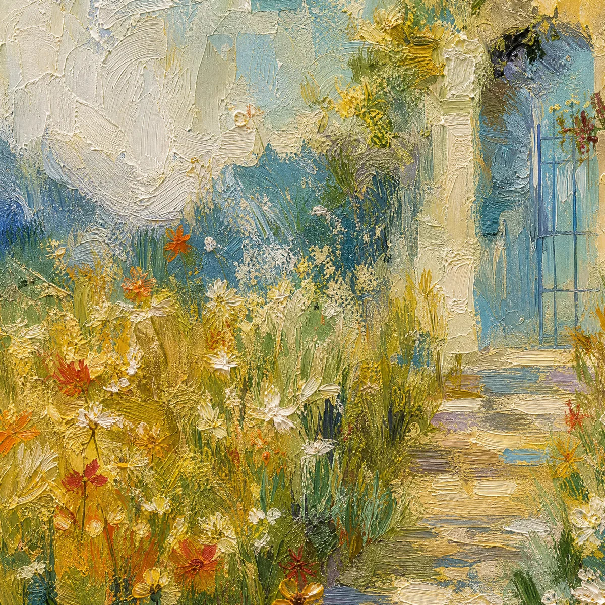 Hidden Garden: Floral Path Wall Art - detail