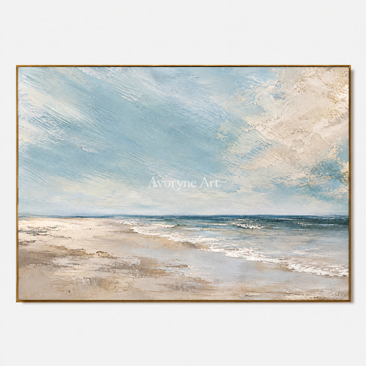 Shore Breath: Impressionist Blue Coastal Wall Art — primary