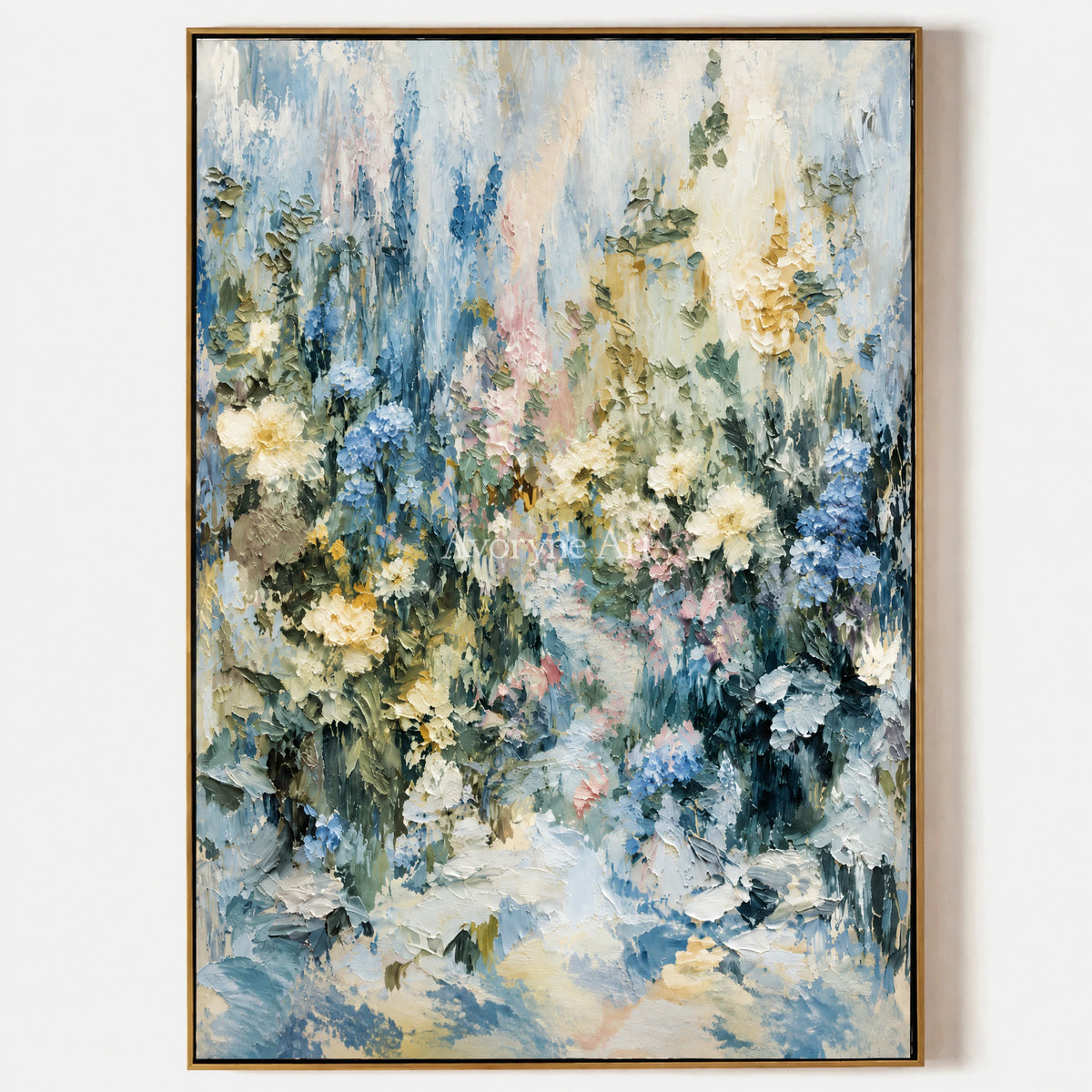 Blue Botanica: Impressionist Blue Floral Wall Art — primary