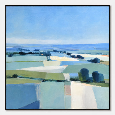 Field Notes: Impressionist Blue Landscape Wall Art — primary