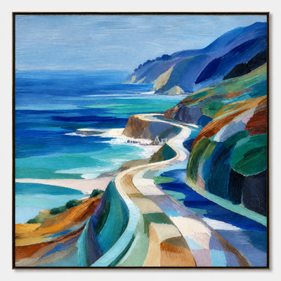 Coast Ribbons: Impressionist Coastal Landscape Wall Art — primary