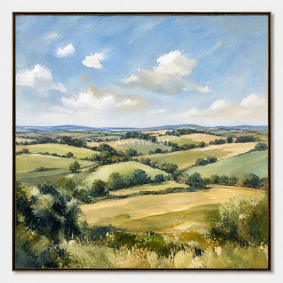 Summer Acre: Impressionist Green Landscape Wall Art — primary