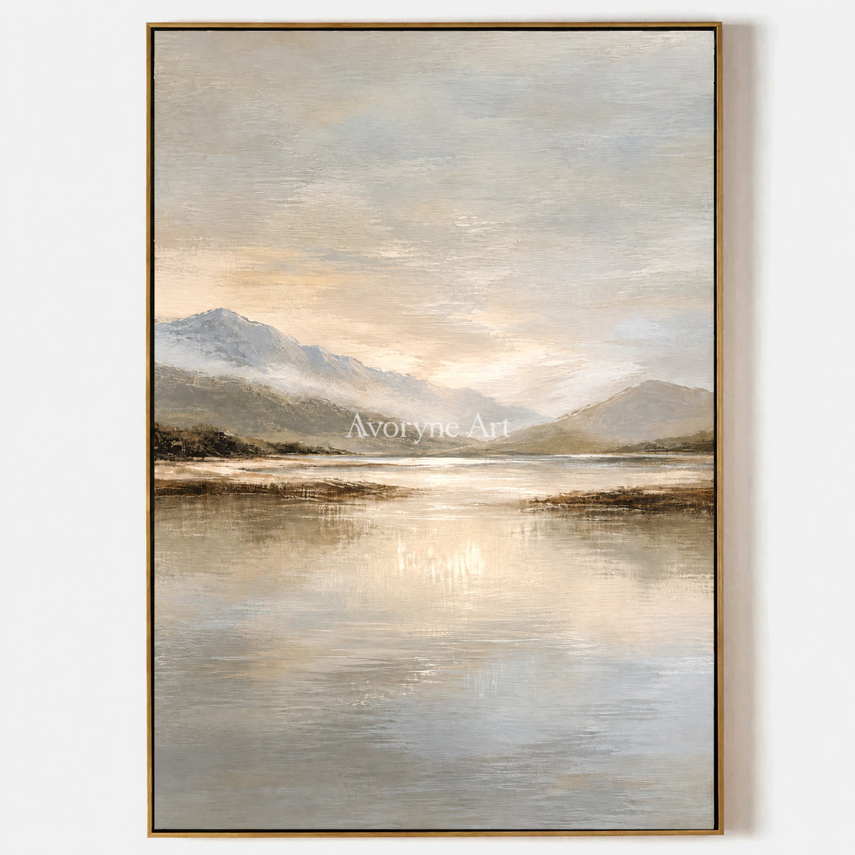 Valley Quiet: Impressionist Mountain Lake Wall Art — primary