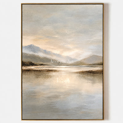 Valley Quiet: Impressionist Mountain Lake Wall Art — primary