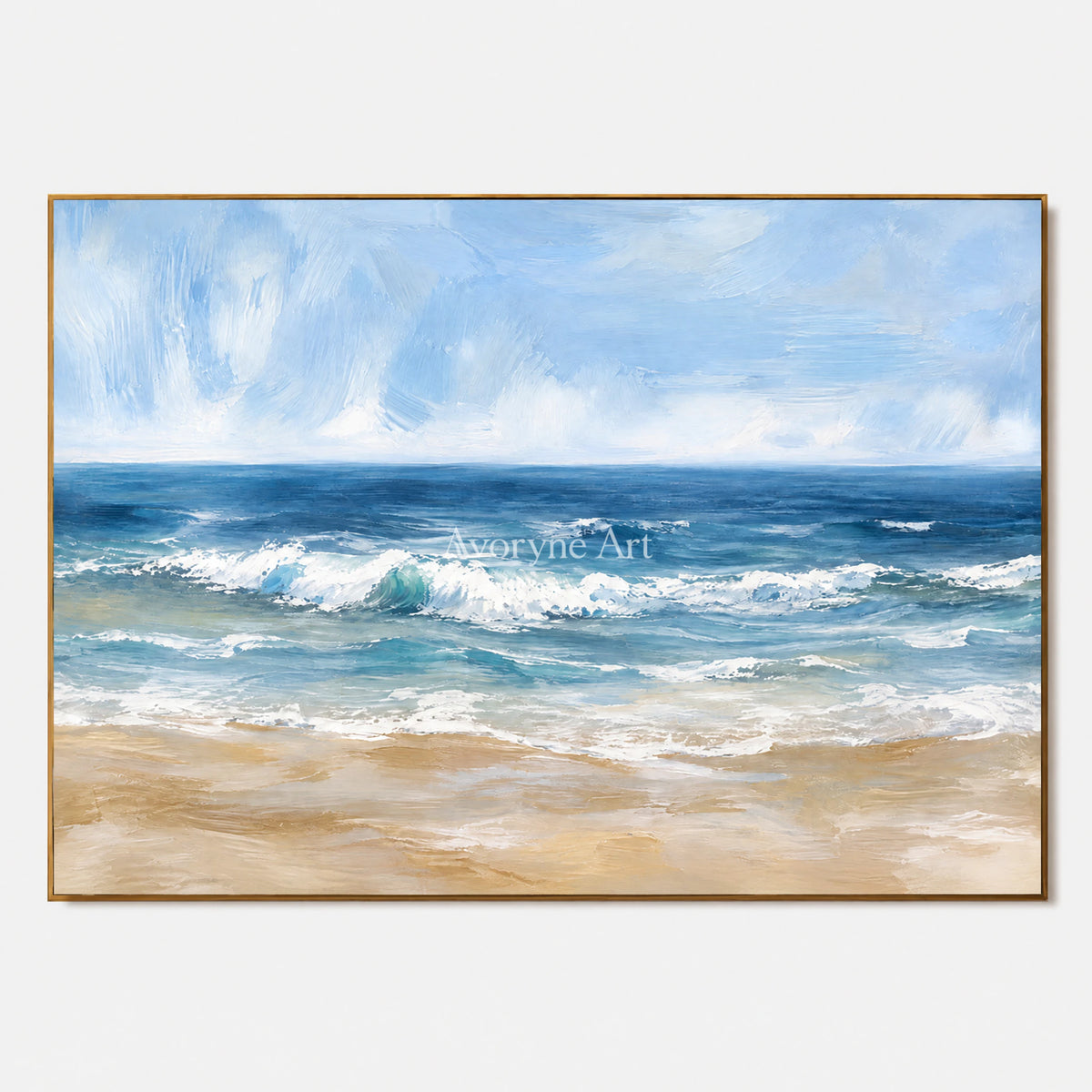 Saltwater Rhythm: Impressionist Ocean Waves Wall Art — primary