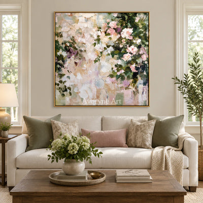 Petal Haze: Impressionist White Florals Wall Art — living gold
