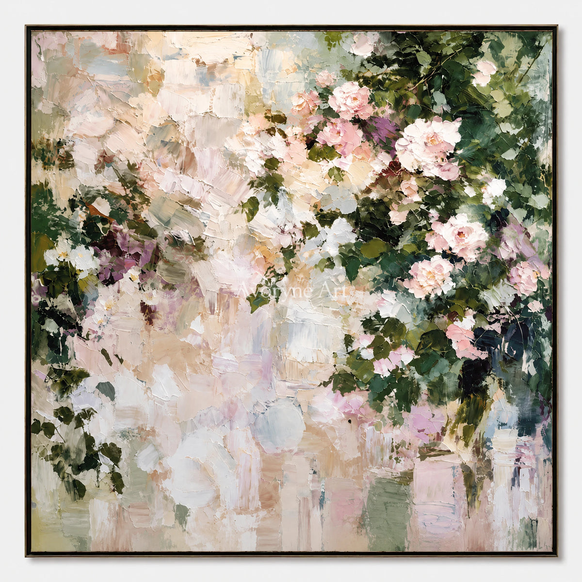 Petal Haze: Impressionist White Florals Wall Art — primary