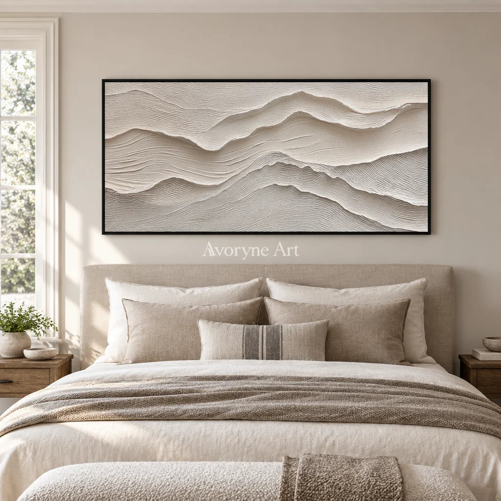 Aster Lantern: Ivory Contour Relief — bedroom black