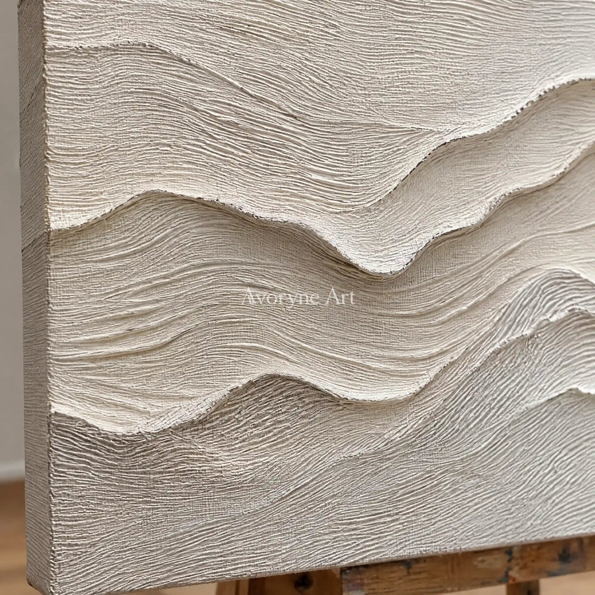 Aster Lantern: Ivory Contour Relief — detail easel