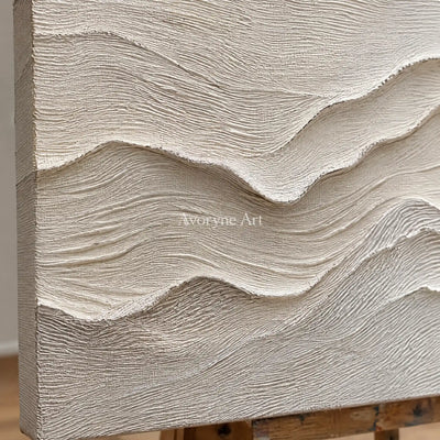 Aster Lantern: Ivory Contour Relief — detail easel