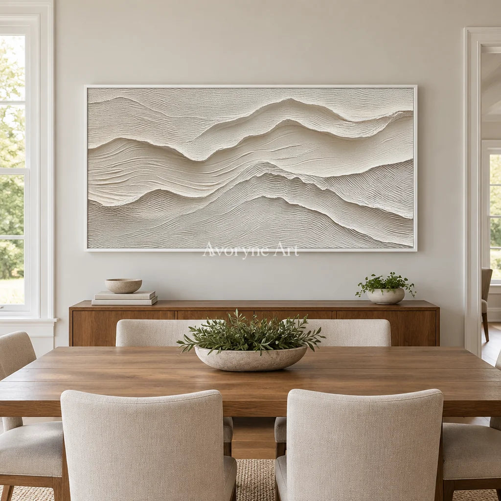 Aster Lantern: Ivory Contour Relief — dining white