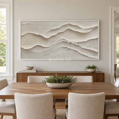 Aster Lantern: Ivory Contour Relief — dining white