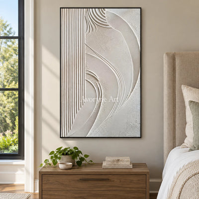 Aster Stratum: Ivory Contour Relief — bedroom black