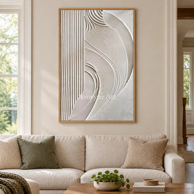 Aster Stratum: Ivory Contour Relief — villa wood