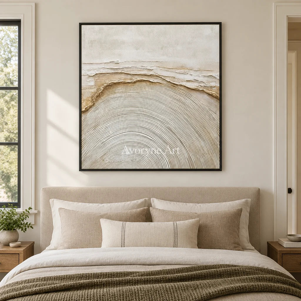 Aster Snowfall: Ivory Contour Relief — bedroom black
