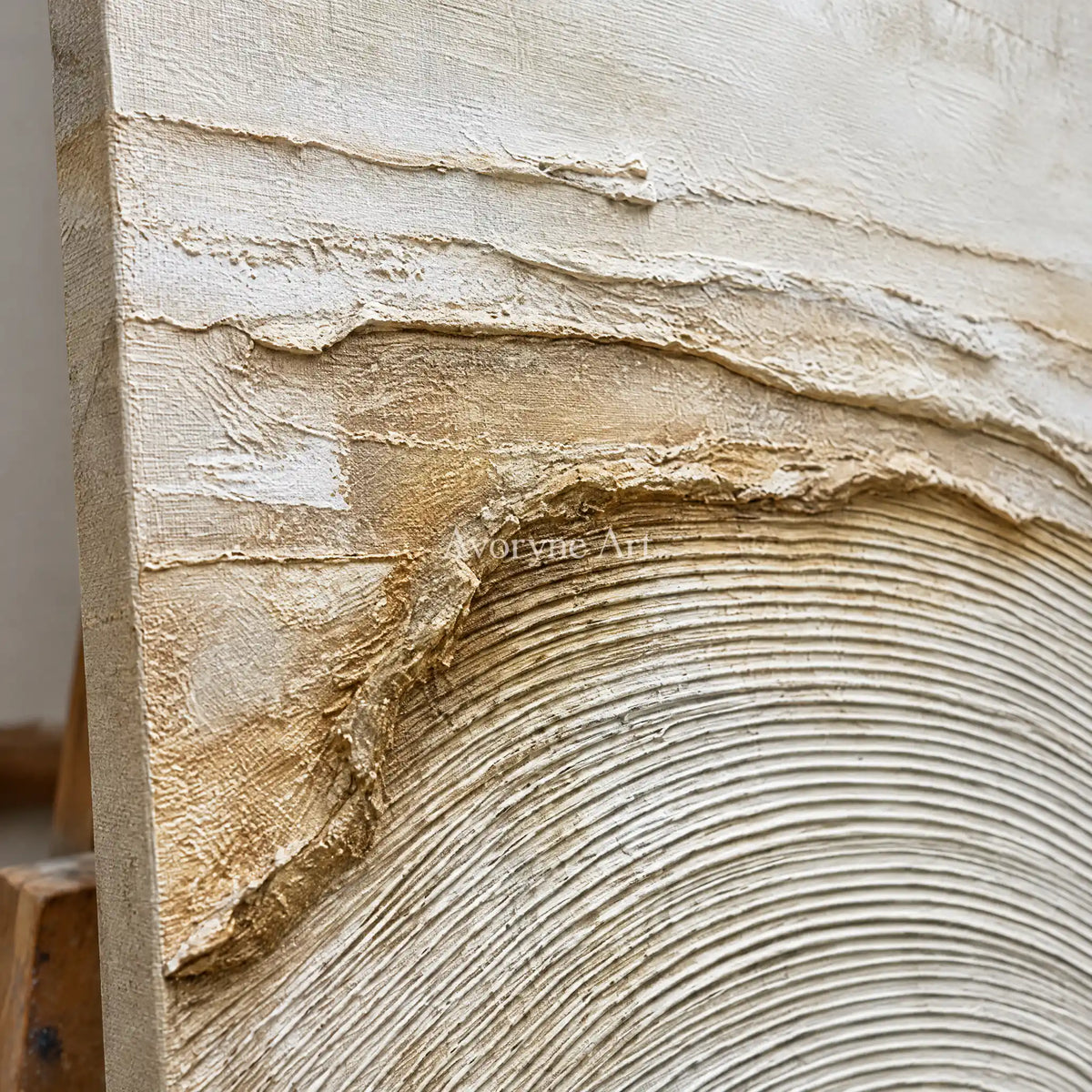 Aster Snowfall: Ivory Contour Relief — detail easel